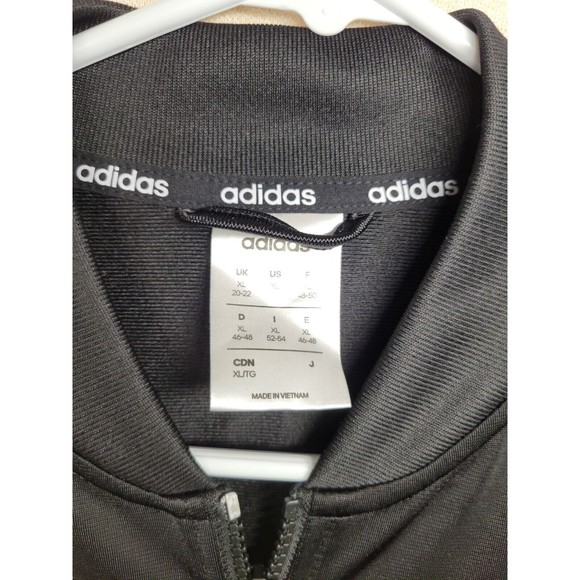 Adidas Men's SZ XL Track Jacket 3 Stripes Full Zip Long Sleeve Sportswear Black - Picture 6 of 10